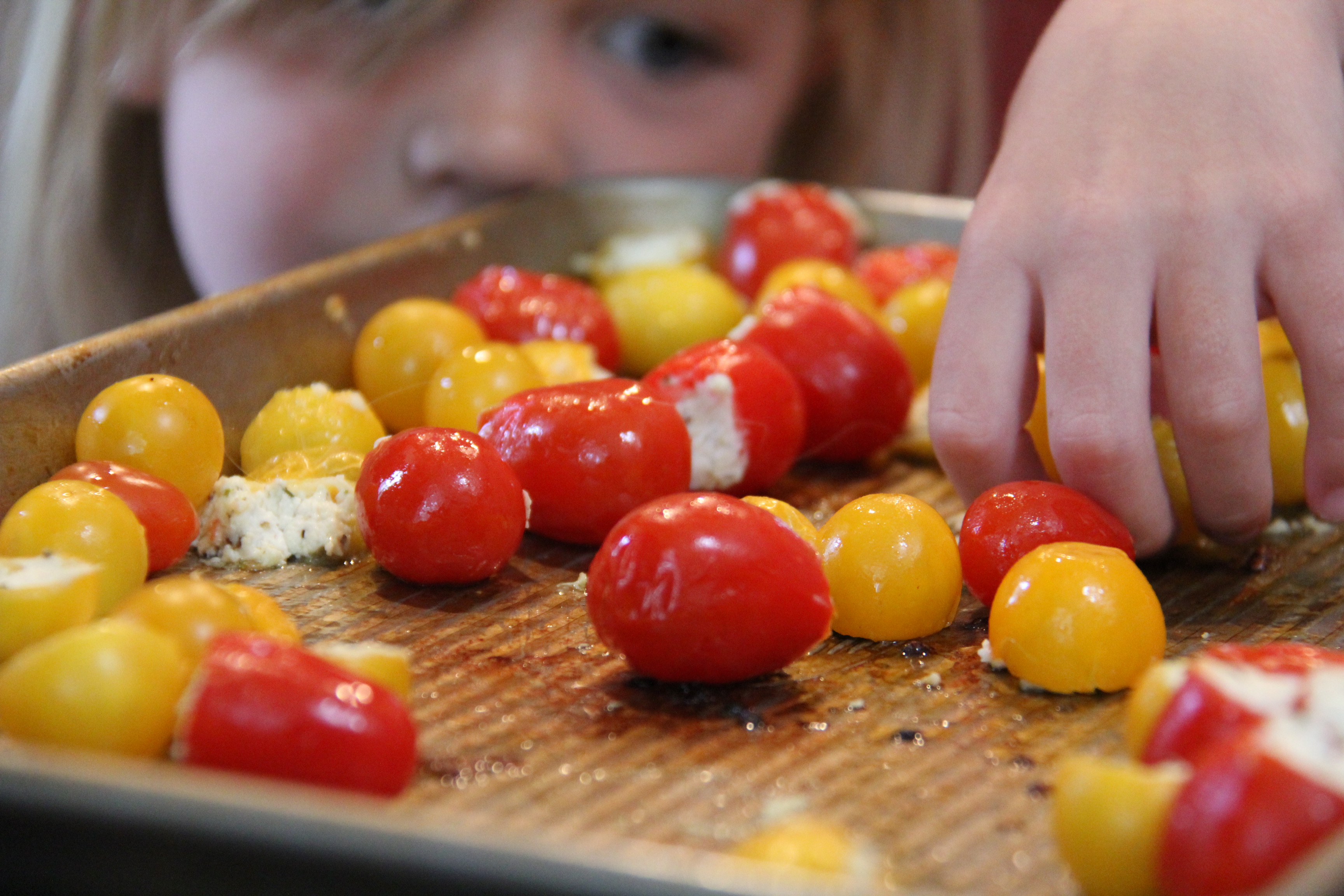 kids friendly goat cheese tomatoes