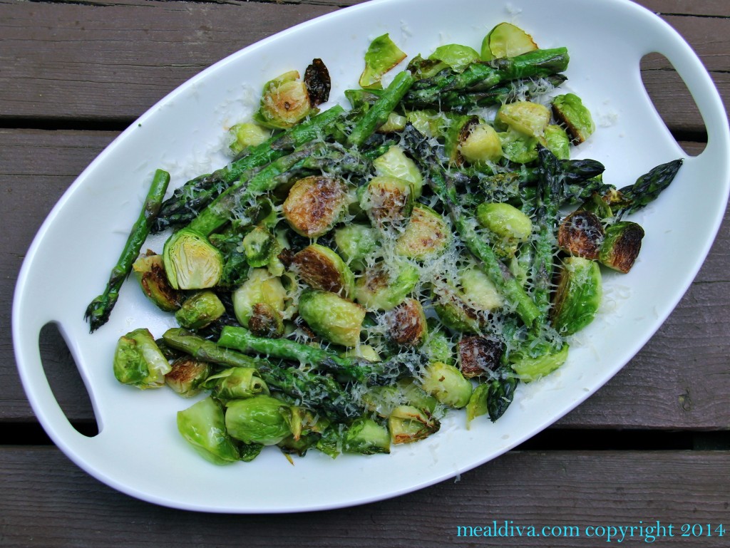 easy baked asparagus brussel sprout