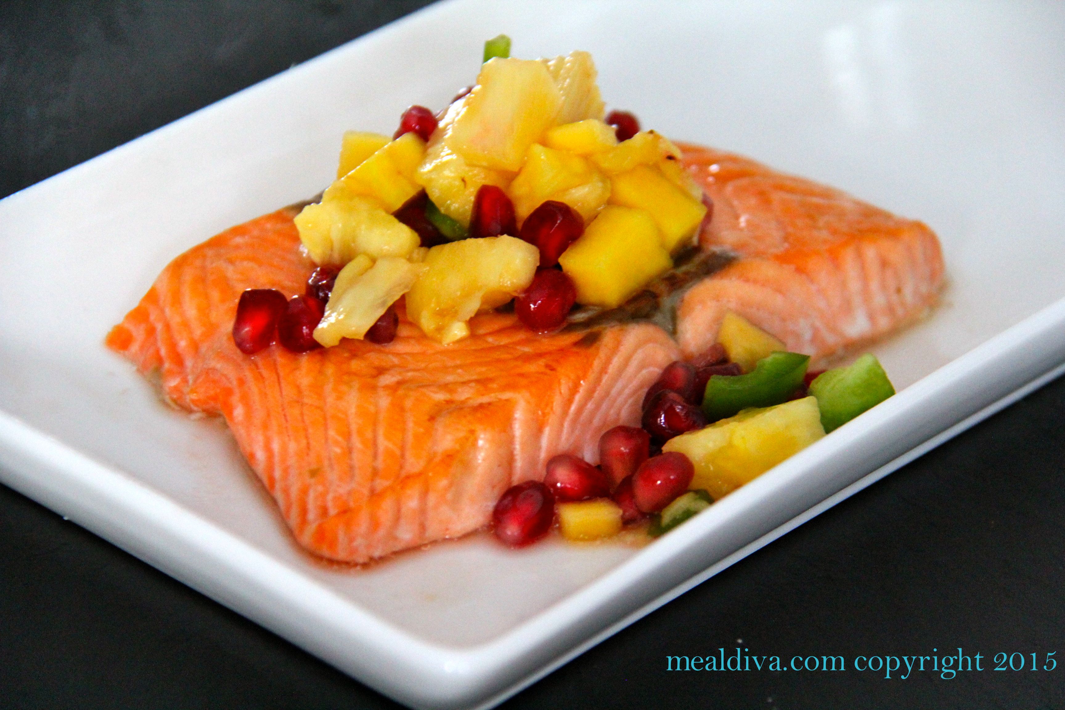 Sweet Salmon with Pomegranate Fruit Salsa