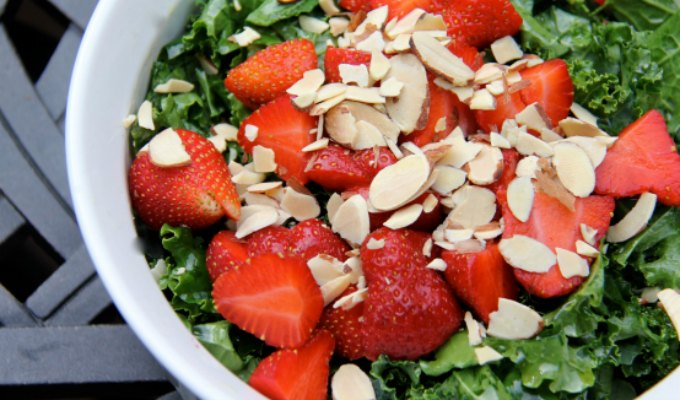 Summer Kale Salad with Strawberries