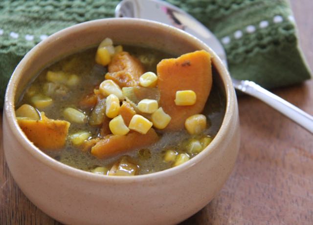 Crockpot sweet potato corn stew feature