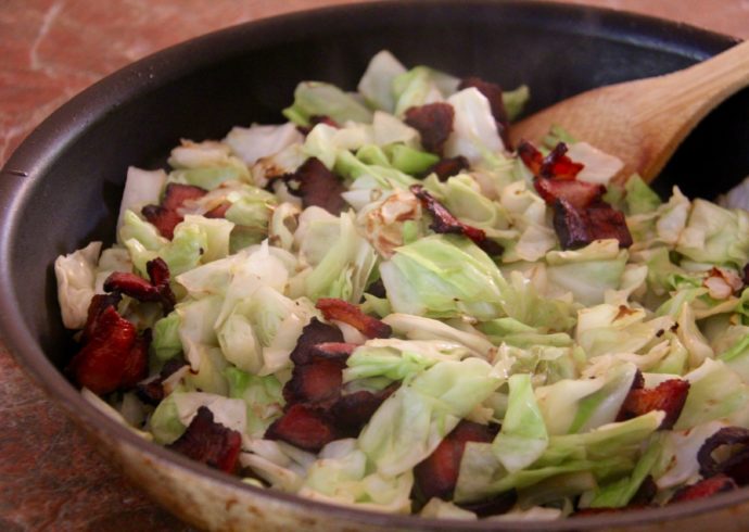 Southern Style Braised Cabbage with Bacon