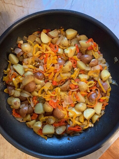 Skillet Potatoes with Peppers and Garlic